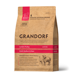 Grandorf Lamb & Turkey Adult Medium & Maxi Breeds - Грандорф сухий комплексний корм для дорослих собак середніх та великих порід з ягням та індичкою